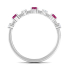 Pink Tourmaline and Diamond Half Eternity Ring AAA - Rosec Jewels