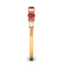 Pink Tourmaline and Diamond Half Eternity Ring AAA - Rosec Jewels