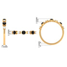 Black Spinel and Diamond Half Eternity Ring AAA - Rosec Jewels