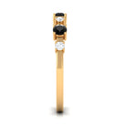 Black Spinel and Diamond Half Eternity Ring AAA - Rosec Jewels