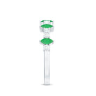 Natural Marquise Emerald Diamond Half Eternity Anniversary Ring with Certificate AAA - Rosec Jewels
