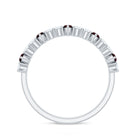 Natural Marquise Garnet Half Eternity Ring with Diamond AAA - Rosec Jewels
