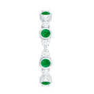 Natural Emerald Diamond Eternity Ring with Certificate AAA - Rosec Jewels