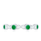 Natural Emerald Diamond Eternity Ring with Certificate AAA - Rosec Jewels