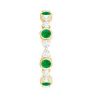 Natural Emerald Diamond Eternity Ring with Certificate AAA - Rosec Jewels