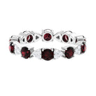 Natural Garnet Diamond Eternity Ring with Certificate AAA - Rosec Jewels