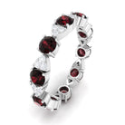 Natural Garnet Diamond Eternity Ring with Certificate AAA - Rosec Jewels