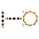 Natural Garnet Diamond Eternity Ring with Certificate AAA - Rosec Jewels