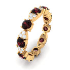 Natural Garnet Diamond Eternity Ring with Certificate AAA - Rosec Jewels