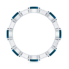 Rosec Jewels-Oval London Blue Topaz Full Eternity Band Ring with Diamond