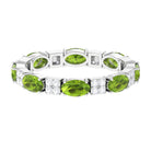 Oval Cut Peridot and Diamond Eternity Ring AAA - Rosec Jewels