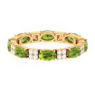 Oval Cut Peridot and Diamond Eternity Ring AAA - Rosec Jewels