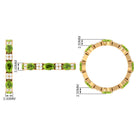 Oval Cut Peridot and Diamond Eternity Ring AAA - Rosec Jewels