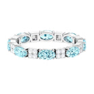 Rosec Jewels-Real Aquamarine and Diamond Full Eternity Ring