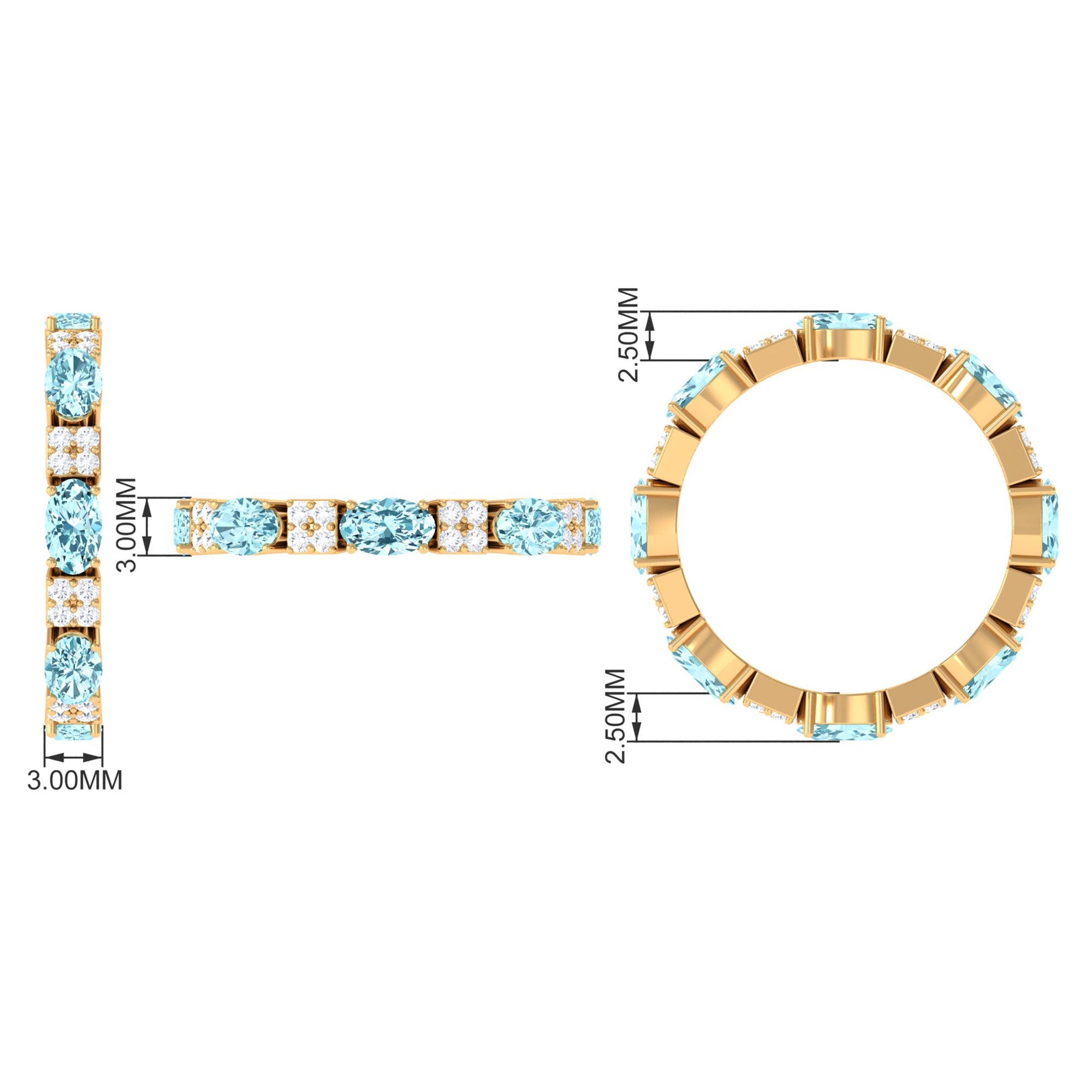 Rosec Jewels-Real Aquamarine and Diamond Full Eternity Ring