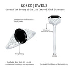 1.9 Carat Lab Grown Black Diamond Oval Engagement Ring with White Diamond AAAA ( Synthetic ) - Rosec Jewels