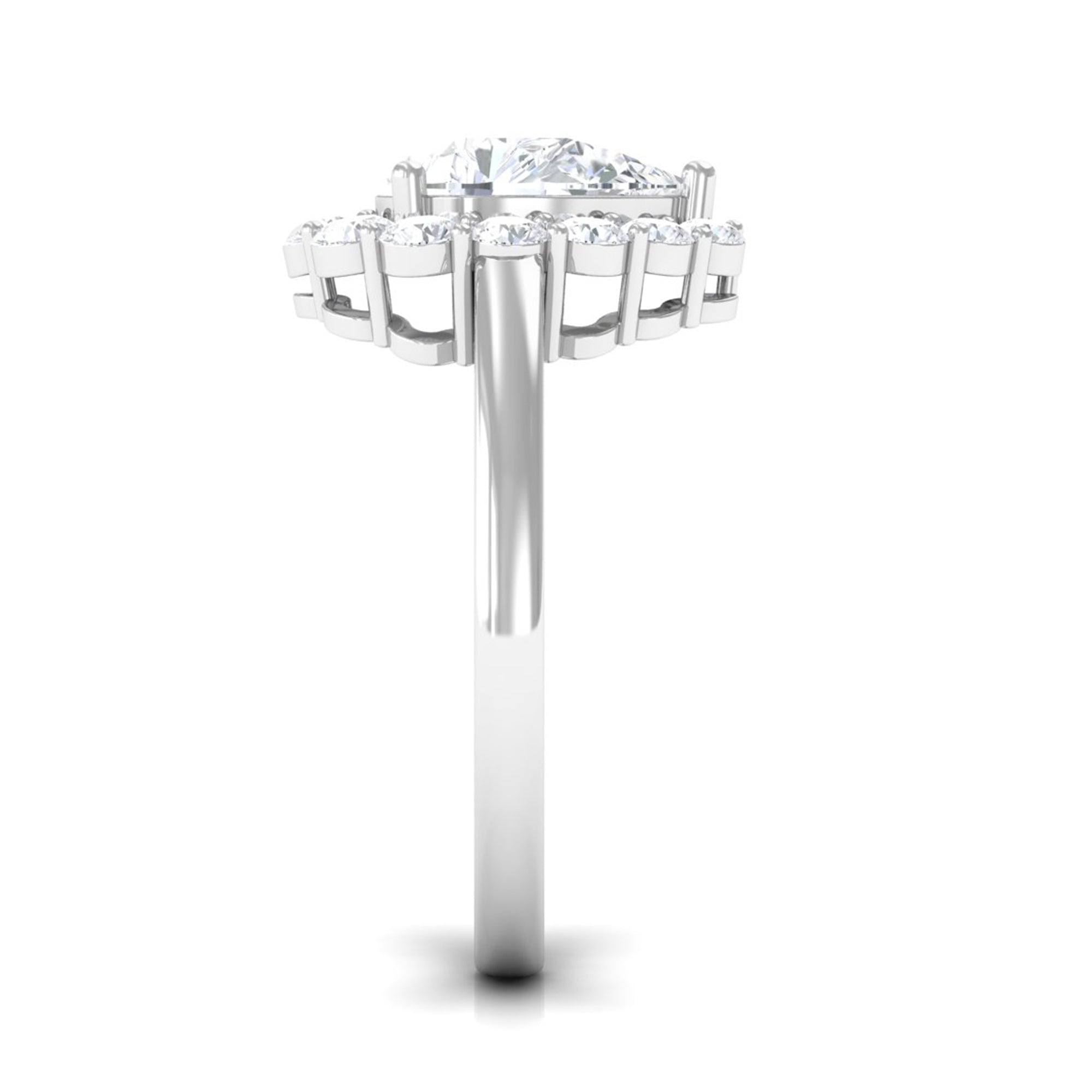 Zircon Teardrop Vintage Inspired Engagement Ring AAAA - Rosec Jewels