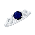 Real 0.9 Carat Blue Sapphire Infinity Promise Ring with Diamond AAA - Rosec Jewels
