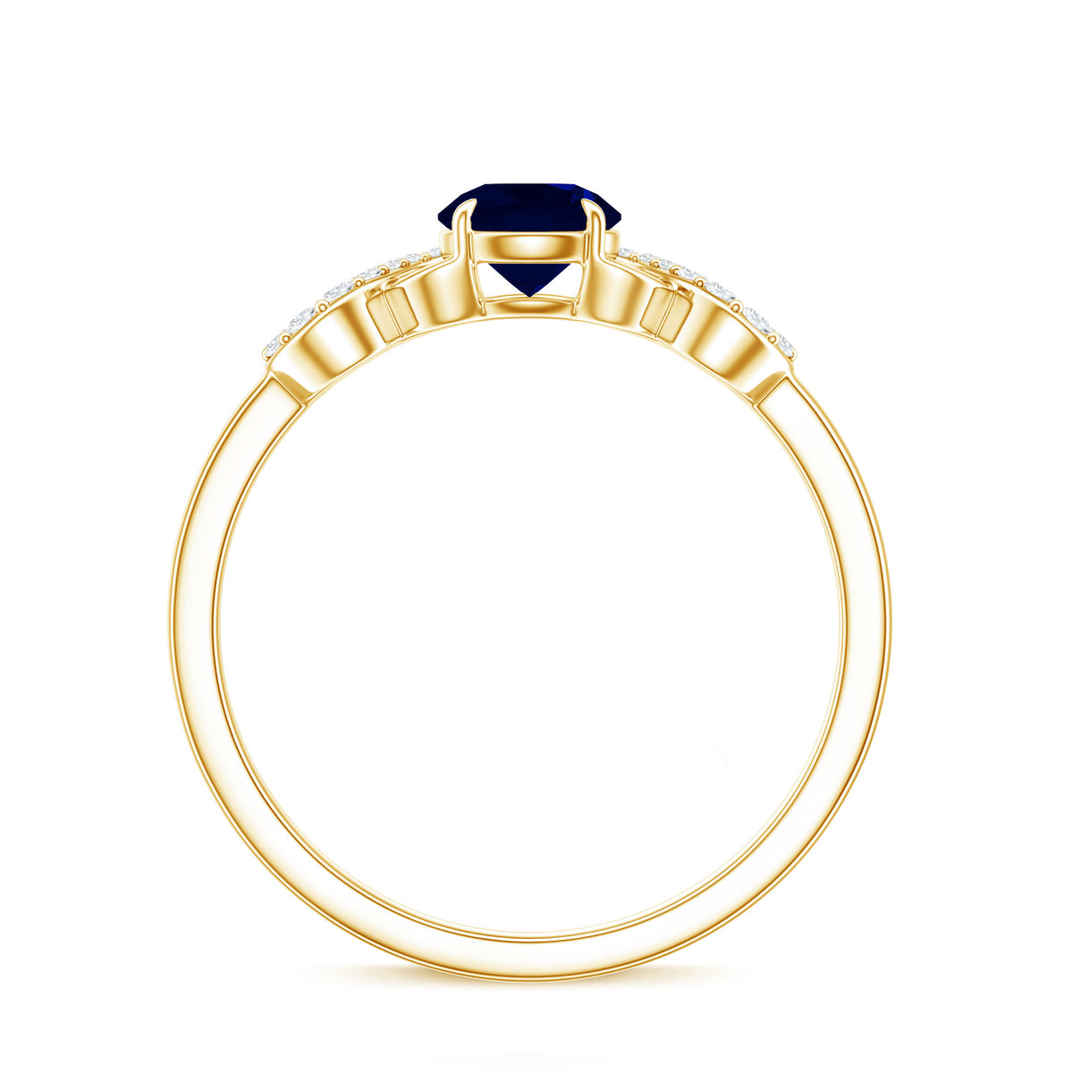 Real 0.9 Carat Blue Sapphire Infinity Promise Ring with Diamond AAA - Rosec Jewels
