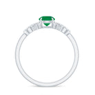Rosec Jewels-Real Emerald Diamond Promise Engagement Ring with Criss Cross Shank