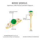 Rosec Jewels-Real Emerald Diamond Promise Engagement Ring with Criss Cross Shank
