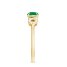Rosec Jewels-Real Emerald Diamond Promise Engagement Ring with Criss Cross Shank