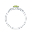 Rosec Jewels-Half Carat Peridot Promise Ring with Diamond Infinity Knot