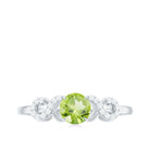Rosec Jewels-Half Carat Peridot Promise Ring with Diamond Infinity Knot