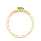 Rosec Jewels-Half Carat Peridot Promise Ring with Diamond Infinity Knot