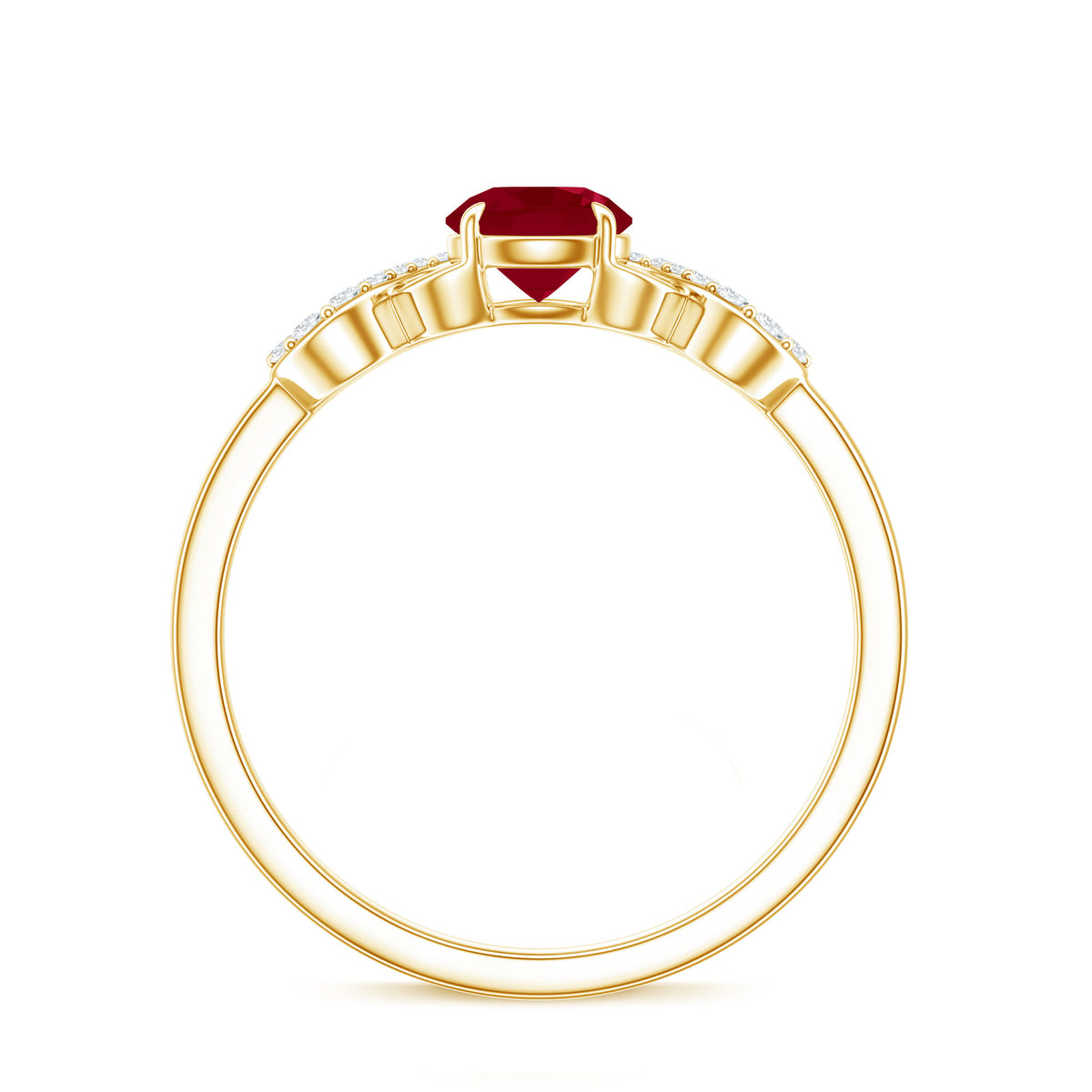 Criss Cross Promise Ring with Ruby and Diamond AAA - Rosec Jewels