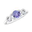 Natural Tanzanite Promise Ring with Diamond Infinity Knot AAA - Rosec Jewels