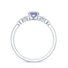 Natural Tanzanite Promise Ring with Diamond Infinity Knot AAA - Rosec Jewels
