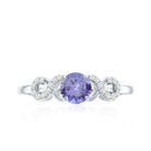 Natural Tanzanite Promise Ring with Diamond Infinity Knot AAA - Rosec Jewels