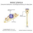 Natural Tanzanite Promise Ring with Diamond Infinity Knot AAA - Rosec Jewels