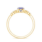 Natural Tanzanite Promise Ring with Diamond Infinity Knot AAA - Rosec Jewels