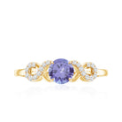 Natural Tanzanite Promise Ring with Diamond Infinity Knot AAA - Rosec Jewels