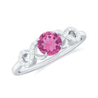 Solitaire Pink Tourmaline Infinity Promise Ring with Diamond AAA - Rosec Jewels