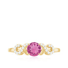 Solitaire Pink Tourmaline Infinity Promise Ring with Diamond AAA - Rosec Jewels