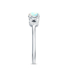 Certified Real Ethiopian Rainbow Opal Diamond Engagement Ring with Criss Cross Shank AAA - Rosec Jewels