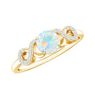 Certified Real Ethiopian Rainbow Opal Diamond Engagement Ring with Criss Cross Shank AAA - Rosec Jewels