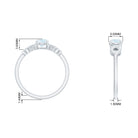 Rosec Jewels-3/4 CT Natural Moonstone Solitaire Ring with Criss Cross Diamond