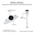 1/2 CT Black Onyx and Diamond Criss Cross Engagement Ring AAA - Rosec Jewels
