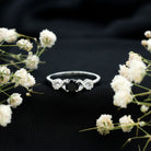 1/2 CT Black Onyx and Diamond Criss Cross Engagement Ring AAA - Rosec Jewels