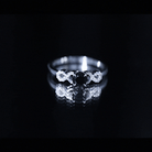 Rosec Jewels-Natural Black Spinel Promise Ring with Diamond Infinity Knot
