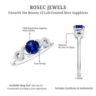 Certified 0.6 Carat Lab Grown Blue Sapphire Engagement Ring with Diamond Infinity Knot AAAA - Rosec Jewels