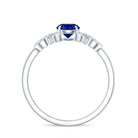 Certified 0.6 Carat Lab Grown Blue Sapphire Engagement Ring with Diamond Infinity Knot AAAA - Rosec Jewels