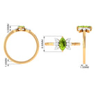 1 CT Marquise Cut Peridot Promise Ring with Diamond Stones AAA - Rosec Jewels