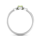 1 CT Marquise Cut Peridot Promise Ring with Diamond Stones AAA - Rosec Jewels