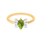 1 CT Marquise Cut Peridot Promise Ring with Diamond Stones AAA - Rosec Jewels