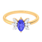 1 CT Marquise Cut Tanzanite and Diamond Promise Ring AAA - Rosec Jewels